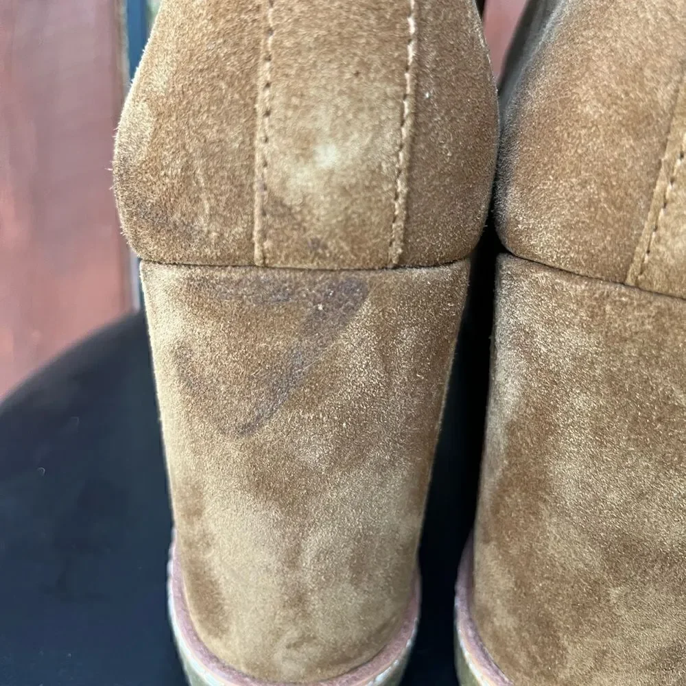 VERONICA BEARD Ananya Water Repellent/Shearling Suede Boot in tan size 10